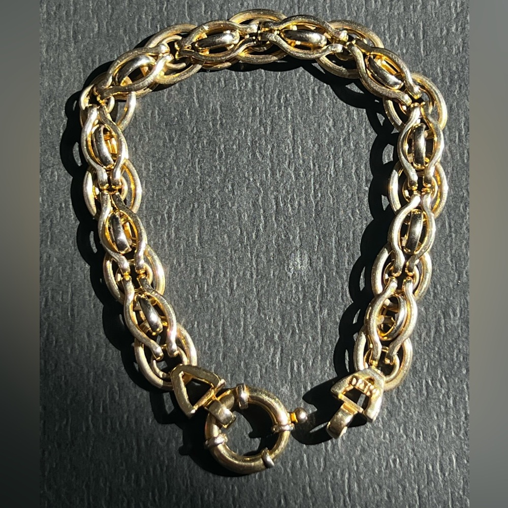 14k gold Large Fancy Clasp bracelet - Picture 2 of 10